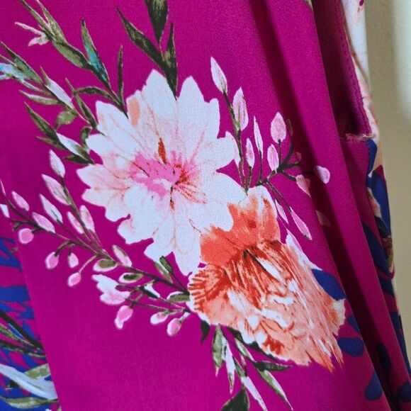 EUC PINK LILY V NECK FLORAL TANK SWING SHORT DRESS SIZE SMALL - Picture 7 of 12